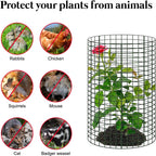 6 Pack 18'' x 12'' Large Wire Plant Protector from Animals, 18 Pcs Metal Plant Cage Chicken Wire Cloche with Ground Stakes and Nylon Tie to Keep Animals Out, Garden Protection Bunny Barricade