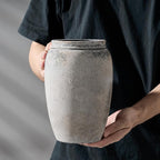 8.2 Inch Ceramic Vase, Terracotta Rustic Vase Farmhouse Decorative Vase Boho Decor, Ceramic Vases for Home Decor, Living Room, Entryway, Floor, Holiday Wedding Christmas New Year Gifts - Gray