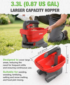 SHALL Battery Powered Fertilizer Spreader, 7.2V Rechargeable Seed Spreader for Salt, De-Icer, Earth Food, Grass Seed, 8-Level Settings and 3.3L Large Capacity Spreading up to 6458 sq.ft