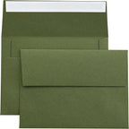 PONATIA 50 PCS 5x7 Envelopes, Olive Green Self- Adhesive A7 Envelopes for Weddings, Invitation Cards, Photos, Postcards, Greeting Cards Mailing, Baby Shower, Graduation, Christmas Gift Cards