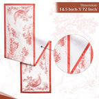 Maison d' Hermine Table Runner 100% Cotton Single Layer Table Runners 72 inches Long for Thanksgiving Christmas Decorations Home Kitchen Dining Party Wedding (Holy Jouy - Red, 14.5" x 72")