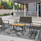 Outdoor Rug 5x8 ft Waterproof, Reversible Outdoor Plastic Straw Rug for Patios Clearance, Outdoor Area Rug Carpet RV Mat for Camping Backyard Deck Porch