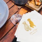 Luxury Custom Illustrated Dog Wedding Napkins, Custom Pet, Personalized Photo Napkins for Dog Wedding, Engagement Party