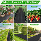 Weed Barrier Fabric, 4x300ft Landscape Fabric, 3.2oz Heavy Duty Durable Woven Geotextile Fabric, High Permeability Ground Cover Mat, Driveway Fabric, Garden Weed Control Cloth with 20 U-Securing Pegs