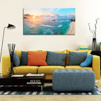 XXMWallArt FC3975 Tropical Beach Wall Art Blue Sea Sunset Natural Scenery Picture Print On Canvas Seascape Canvas Print Artwork for Living Room Bedroom Kitchen Home and Office Wall Decor