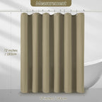 Taupe Shower Curtain 256GSM Heavy Duty Waffle Woven Bathroom Shower Curtains, Weighted Fabric Shower Curtains for Hotel Spa Luxury Polyester Bath Curtain with 12 Hooks, 72Wx72H