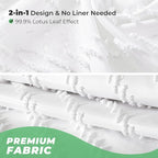 96inche Extra Long Shower Curtains 72 x 96 Inches White Tufted Chevron Striped Fabric Shower Curtains for Bathroom Modern Shabby Chic Waterproof Cloth Shower Curtain, White