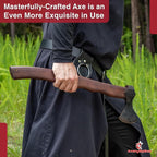 Armory Replicas™ Hand Forged Rustic Iron Steel Battle Axe – 20" Wood Handle, Fully Functional Camping & Reenactment Tool – Perfect for Outdoor Survival