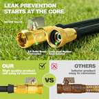 Garden Hose 25 FT, Lightweight Non-Expanding Water Hose with 10 Function Nozzle, Manguera Para Jardin with 3/4" Brass Connectors Leak-Proof, Burst-Resistant, Anti-Kink