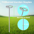 120Pcs Thick 8 Gauge 0.16 in Circle Top Landscape Fabric Pins Hard Holding,6 Inch Galvanized Landscape Fabric Stakes, for Tent, Weed Barrier Fabric, Plant Cover,Landscape Pins Stronger Not Easy Bend