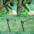 Suzile 60 Pcs Tree Stake Kit, Heavy Duty Tree Staking and Supports for Leaning Trees Include 11. 8'' Steel Stakes 15. 8'' Support Straps 13. 12 ft Ropes for Anchoring Hurricane Protection (Black)