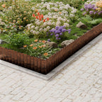 SnugNiture Corrugated Metal Garden Edging,6" x 50' Sturdy Lawn Edging Border,Landscape Edging Border for Lawn, Flower Bed,Garden and Yard(Brown)