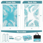 Pauwer Waterproof Outdoor Rug 5x8, Reversible Plastic Straw Patio Camping Rug, Indoor Outdoor RV Mat Carpet for Deck, Camper, Porch, Balcony, Backyard, Picnic, Leaf Teal