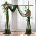 MDS Halloween Chiffon Draping Fabric - 2 Panel, 30" Wide x 75ft Long - Sheer Spooky Arbor & Canopy Drapery for Haunted House Backdrops, Party Ceilings, DIY Costumes & Themed Events - Olive Green