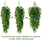 Sggvecsy 4 Pack Artificial Hanging Plants Fake Hanging Plant Faux Hanging Eucalyptus Plants UV Resistant Plastic Plants for Indoor Outdoor Room Wall Wedding Patio Porch Decor