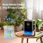 Dreo 8L Smart Humidifiers for Bedroom 600ft², 80H Runtime Warm&Cool Supersized Mist Humidifier for Large Room Indoor, Quiet Whole House humidifier for Baby, Plants, with Alexa/Google, Silver, HM717S