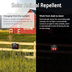 Solar Control Light Nocturnal Animal Repeller Outdoor Deterrent Devices Light Sensor Animal Repellent for Skunk Deer Coyote Fox Raccoon Cat Garden Yard Farm Chicken Coop (4, Black)