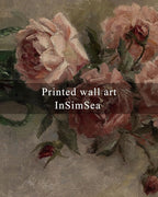 InSimSea Framed Wall Art for Living Room Flower Wall Art Home Decor Roses in Vase Vintage Paintings Large Canvas Prints Botanical Prints Mid Century Modern Decor Farmhouse Bedroom Wall Decor 16x24in