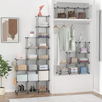 HOMIDEC Closet Organizers and Storage, 16 Cube Storage Organizer, Portable Closet Organizer Cubes Shelves for Clothes, Bedroom, Wardrobe, Kids Room, Bathroom, Grey
