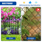 26 Pack Decorative Garden Fence, 22in X 28ft Arched No Dig Fence Border, Garden Edging Border, Rustproof Metal Animal Barrier with Ground Stake for Dog, Rabbit, Outdoor Yard Patio Decor