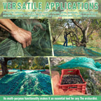 Fruit Collector Harvesting Net - 13.1 x 13.1 ft Green Agricultural Harvest Netting for Walnut, Olive, Chestnut, Plum, and Hazelnut - Easy Picking & Reusable Collection Net (4x4m)
