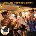 50FT LED Outdoor String Lights with 17 Shatterproof Waterproof S14 Replaceable Bulbs(2 Spare), 2700K Commercial Grade Patio Lights, Outside Hanging Light for Yard Garden Porch Deck Decor