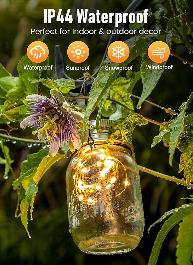 Minetom Fairy Lights Battery Operated with Remote, 66Ft 200 LED Waterproof String Lights Indoor Outdoor, Starry Twinkle Light for Christmas Home Bedroom Wedding DIY Centerpiece Decor