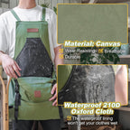 Berry&Bird Harvest Apron, Canvas Gardening Apron with Pockets and Harvesting Pouch Waterproof Harvesting Apron