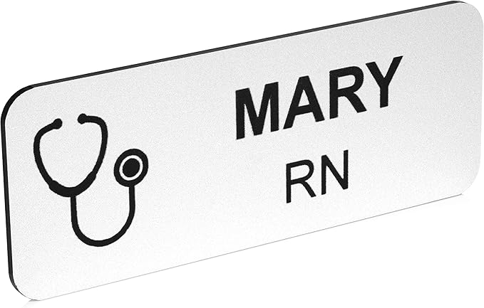 Providence Engraving Custom Name Tag with Industry Logo - Teacher, Realtor, Dental, Medical, Stylist ID Badge