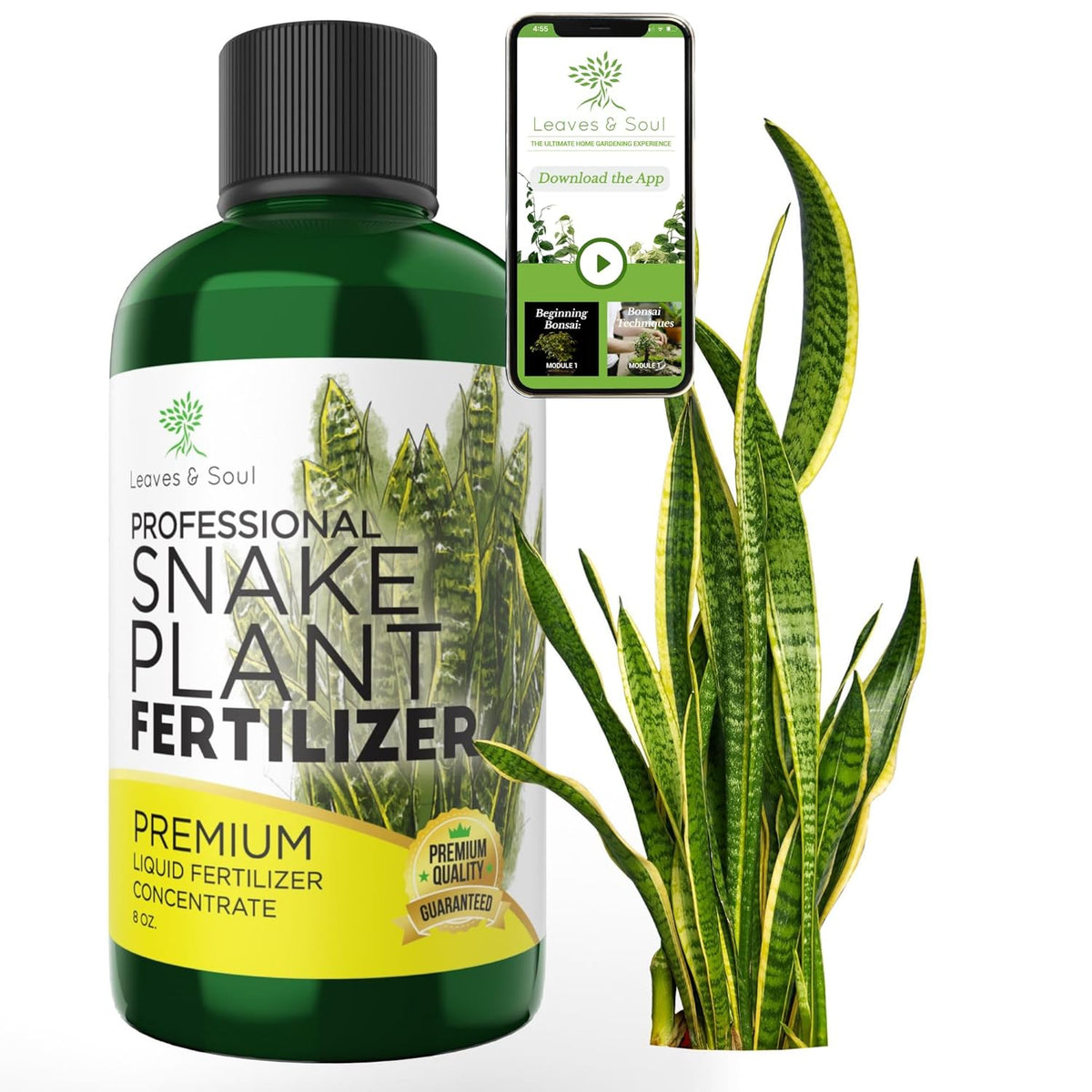 Professional Liquid Snake Plant Fertilizer | 3-1-2 Concentrate for Plants and Flowers | Multi-Purpose Blend & Gardening Supplies | 8 oz Bottle