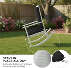 Outdoor Chair Cushions 20x20, Water-Resistant & Fade-Resistant, Patio Furniture Lawn Dining Chair Seat Replacement with High Back, Ties Zipper, Removable Cover, Set of 6, Black