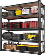 REIBII 40" W Garage Shelving 2500LBS Storage Shelves 72" H Metal Shelving 5 Tier Metal Shelves Adjustable Pantry Shelf for Closet Kitchen Warehouse 40" W x 19.7''D x 72''H