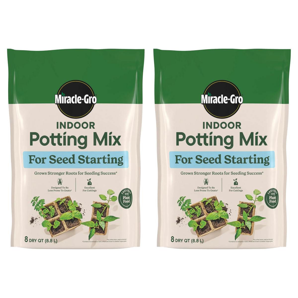 Miracle-Gro Indoor Potting Mix for Seed Starting, 8 qt. (2-Pack)