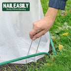 Landscape Staples 4 Inch 50 Pack Galvanized Garden Stakes Anti-Rust Landscape Pins for Weed Barrier Fabric and Landscape Fabric
