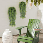 RECUTMS 3 Packs Artificial Hanging Plants Fake Plant Faux Boston Ferns Ivy Vines Greenery UV Resistant Plastic for Indoor Outdoor Room Wall Decor (White)