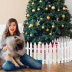 Aodaer 36-Piece Plastic Picket Fence - 12 Inch White Christmas Fence Border Tree Barrier for Party, Wedding, Garden, Home Decoration
