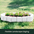 Beuta Landscape Edging | Garden Edging Border | Faux Stone Block XL for Lawn Edging, Flower Beds & Yard Edging – 4 Pack | Each Section Has 6 Blocks 48" L x 4" W x 9.5" H | 12 Spikes | Limewash