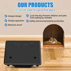 Qualirey 4 Pack Rat Bait Stations Large Rodent with Key Reusable Mouse Stations Mice Blocks Heavy Duty Boxes for Outdoor Rodents Mice Blocks, Bait Not Included, Black (9.8 x 7.5 x 3.9 Inches)