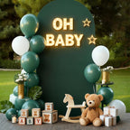 7.2FT Hunter Green Arch Cover - Polyester Fitted Wedding Arch Stand Covers Round Top Chiara Arch Backdrop Cover for Birthday Party Banquet Photo Background Decoration