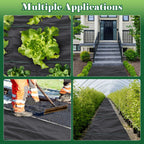 FEED GARDEN 4FT x 100FT Landscape Fabric Weed Barrier Fabric, Heavy Duty 3.2oz Ground Cover Geotextile Fabric for Gardening, with 30 U-Shaped Stakes (2 Pack 4x50FT)