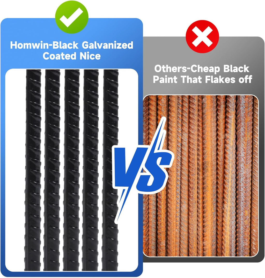 12 Inch Heavy Duty Rebar Stakes, 20-Pack Galvanized Steel J Hook Tent Stakes for Outdoor Decorations, Inflatables, Fencing, Gardening, Gazebo and Swing Set Anchors