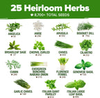 HOME GROWN 25 Herb Seeds for Planting 8,700+ Non-GMO Heirloom Seeds | Extra Large Variety Pack Herb Kit – Indoor Outdoor & Hydroponic | Culinary Seed Set | Grow Your Own Herbs | Gardening Gift