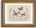 VIYYIEA Gold Framed Wall Art, Butterflies Canvas Print Home Decor Vintage Art Painting Picture Bathroom Wall Decor, Animals Artwork for Living Room Bedroom Kitchen Office - 14L x 11W
