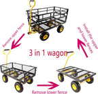 with a Four-Wheeled Trailer with a Double-Deck Detachable Side,The Steel Multifunctional Heavy-Duty net car can be Used in Farms,Warehouses and Other Places.