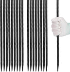 16 inches Rebar Stakes 18-Pack Heavy Duty Ground Stakes Rebar Spikes Garden Stakes Metal Steel Stake for Concrete and Timber Straight Black
