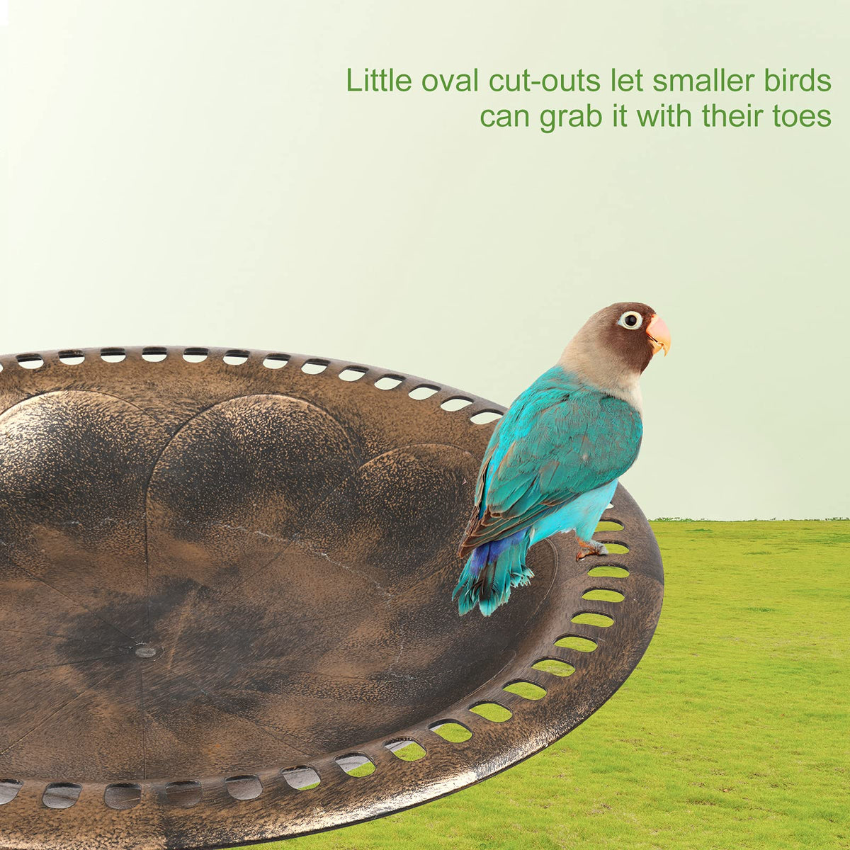 VINGLI Pedestal Bird Bath, Resin Birdbaths Weather Resistant, Bird Baths with Floral Accents & Vintage Finish, Garden Decor for Outdoor, Patio, Yard, Lawn (Copper)