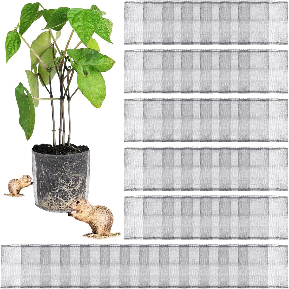 100 Pcs 1 Gallon Gopher and Vole Wire Mesh Basket Bulk Stainless Steel Plant Root Protector Gopher Cages for Garden Planting Underground Plant Protection