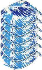 SleepMan Outdoor 17"x16" Chair Cushions with Ties Set of 6, Water Resistant All Weather U-Shape Seat Pads for Patio Garden Furniture Indoor Fade Resistant Patio Cushions (Blue Bamboo)