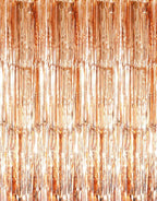 GOER 3.2 ft x 8.2 ft Metallic Tinsel Foil Fringe Curtains Party Photo Backdrop Party Streamers for Birthday,Graduation,New Year Eve Decorations Wedding Decor (Champagne Gold,1 Pack)