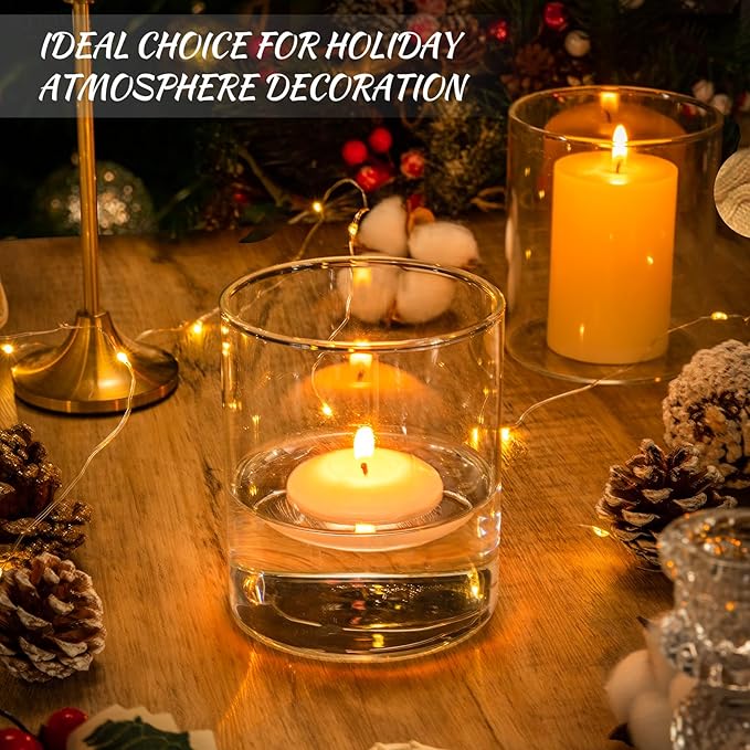 12pcs Glass Cylinder Vases for Centerpieces - 4 Inch Small Flower Vase for Wedding Decorations, Clear Glass Flower Vases Floating Candle Holder for Table Centerpiece Wedding Home Décor